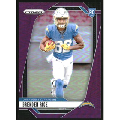 2024 Panini Prizm Prizms Purple #313 Brenden Rice