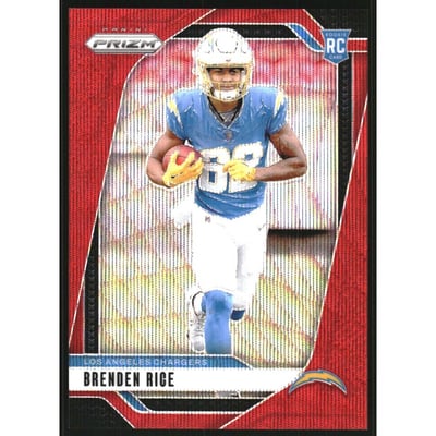 2024 Panini Prizm Prizms Red Wave #313 Brenden Rice