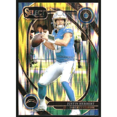 2024 Select Prizm Green and Yellow Shock #232 Justin Herbert