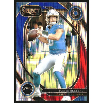2024 Select Prizm Red and Blue Shock #232 Justin Herbert