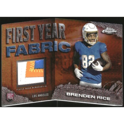 2024 Topps Chrome First Year Fabrics Gold #FYFBR Brenden Rice