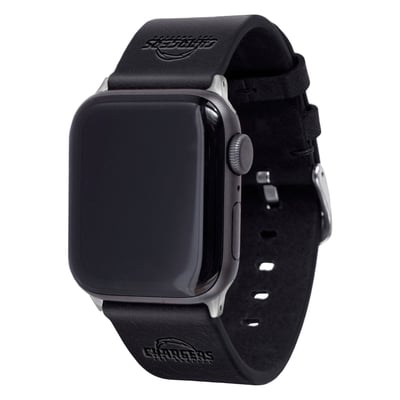 Los Angeles Chargers Leather Apple Watch Band - Black