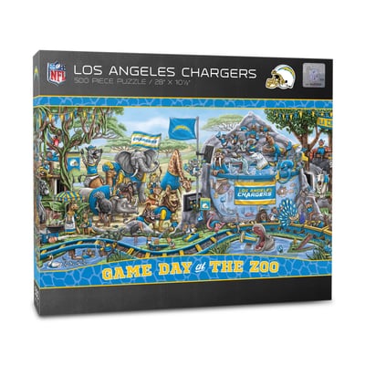 Los Angeles Chargers Fanpoint 10.5" x 28" Game Day at the Zoo 500-Piece Puzzle