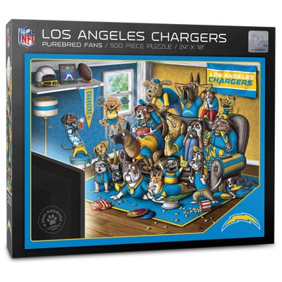 Los Angeles Chargers Fanpoint Purebred Fans 18'' x 24'' A Real Nailbiter 500-Piece Puzzle
