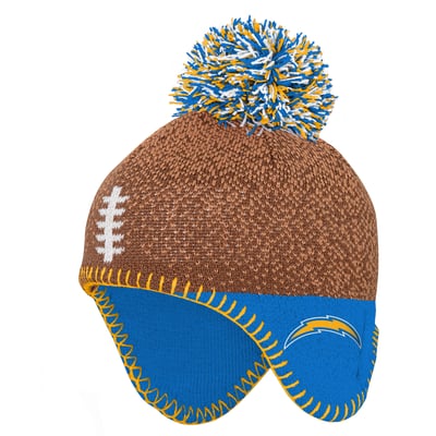 Los Angeles Chargers Outerstuff Infant Football Head Knit Hat with Pom - Brown