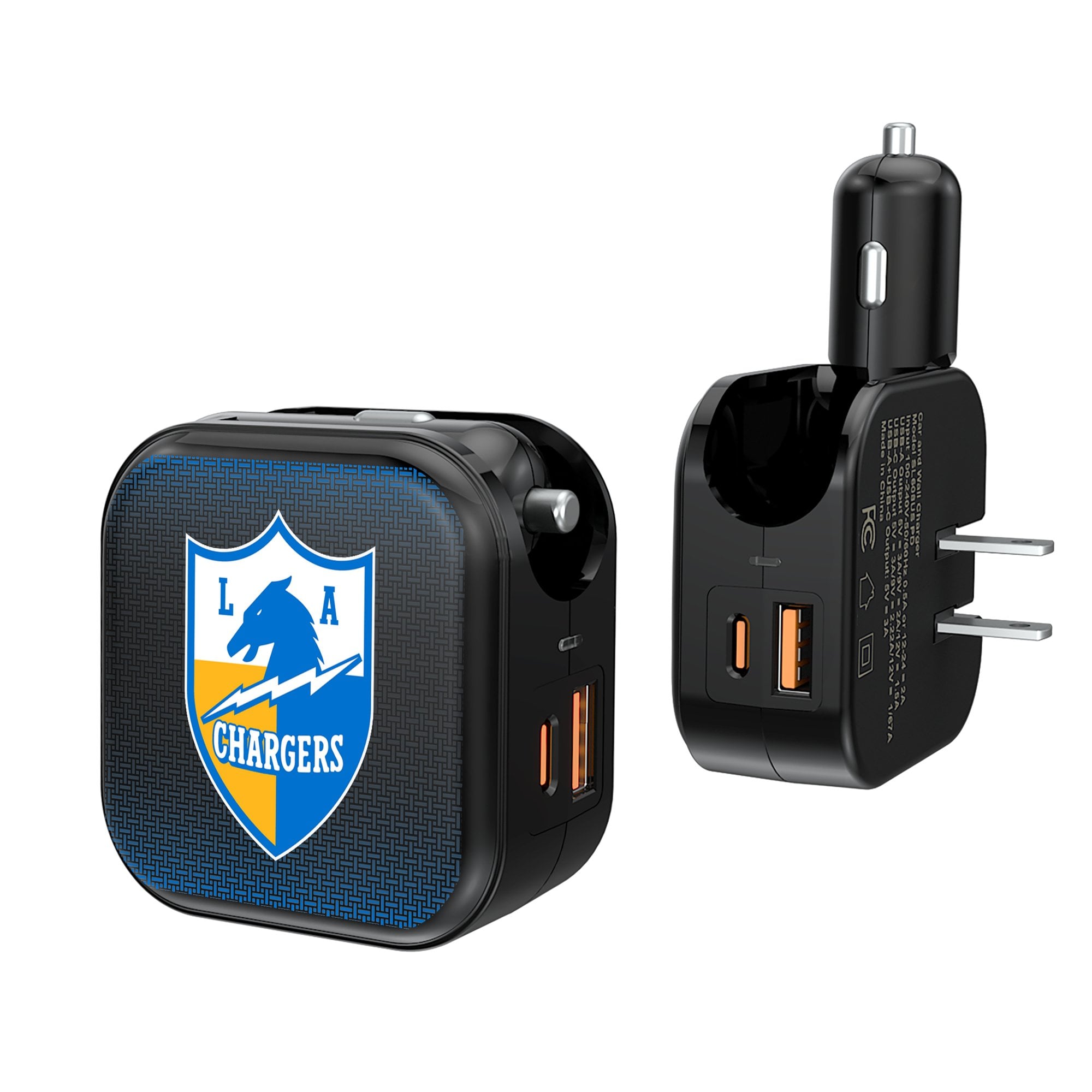 Keyscaper Los Angeles Chargers 2-in-1 USB A/C Charger