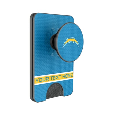 Los Angeles Chargers Keyscaper Personalized Endzone Solid PopSockets Magnetic Wallet