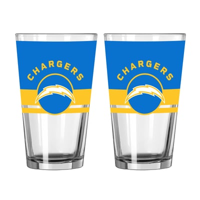Los Angeles Chargers Logo Brands Two-Piece 16oz. Horizon Pint Glass Set