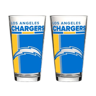 Los Angeles Chargers Logo Brands Two-Piece 16oz. Pint Glass Set