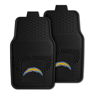 Los Angeles Chargers Logo Brands Two-Piece Vinyl Car Mat Set