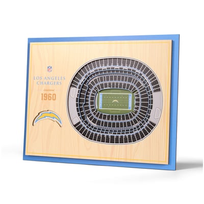 Los Angeles Chargers 13" x 17" 5-Layer StadiumView Wall Art