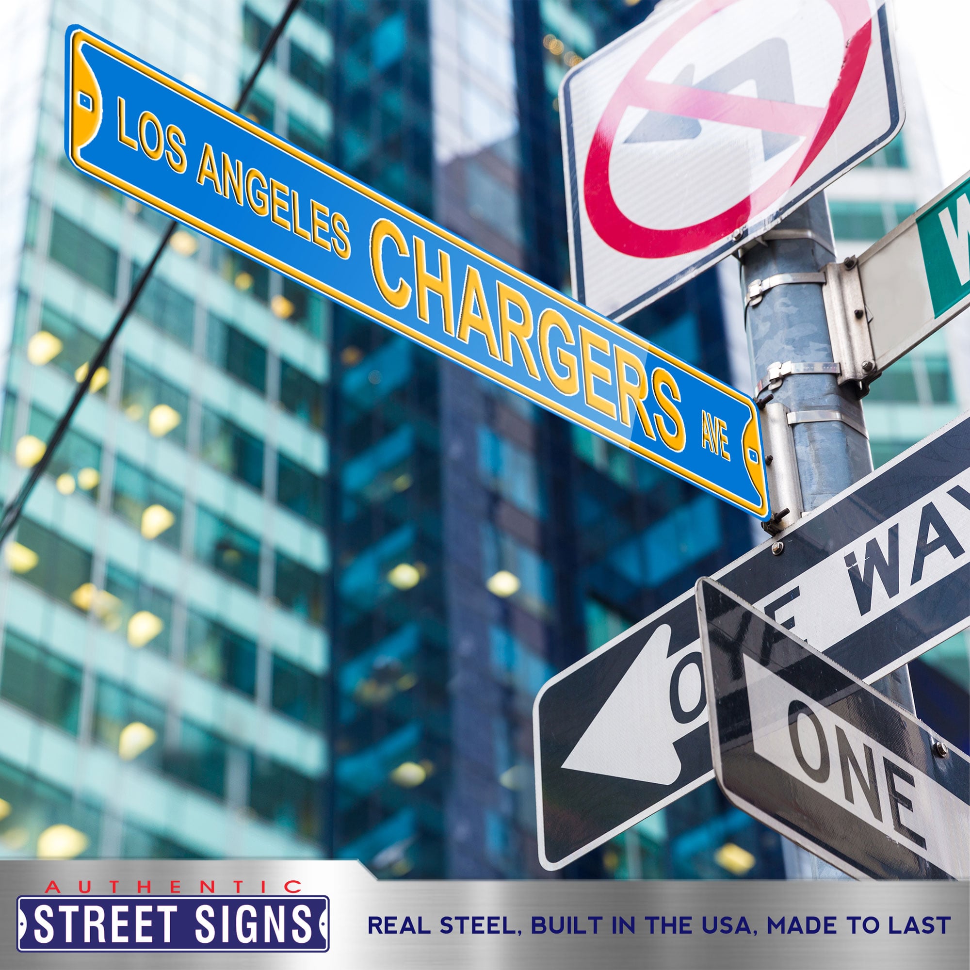 Los Angeles Chargers 36'' x 6'' Steel Street Sign