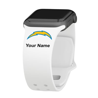 Los Angeles Chargers 38/40/41mm Personalized Silicone Apple Watch Band