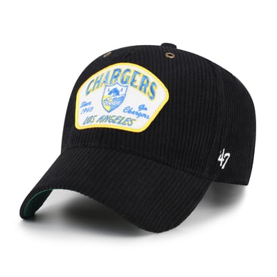 Los Angeles Chargers '47 Throwback Accordia Corduroy MVP Adjustable Hat - Black