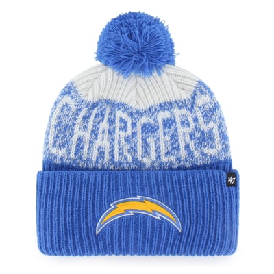  Los Angeles Chargers '47  Bone Chill Cuffed Knit Hat with Pom - Powder Blue
