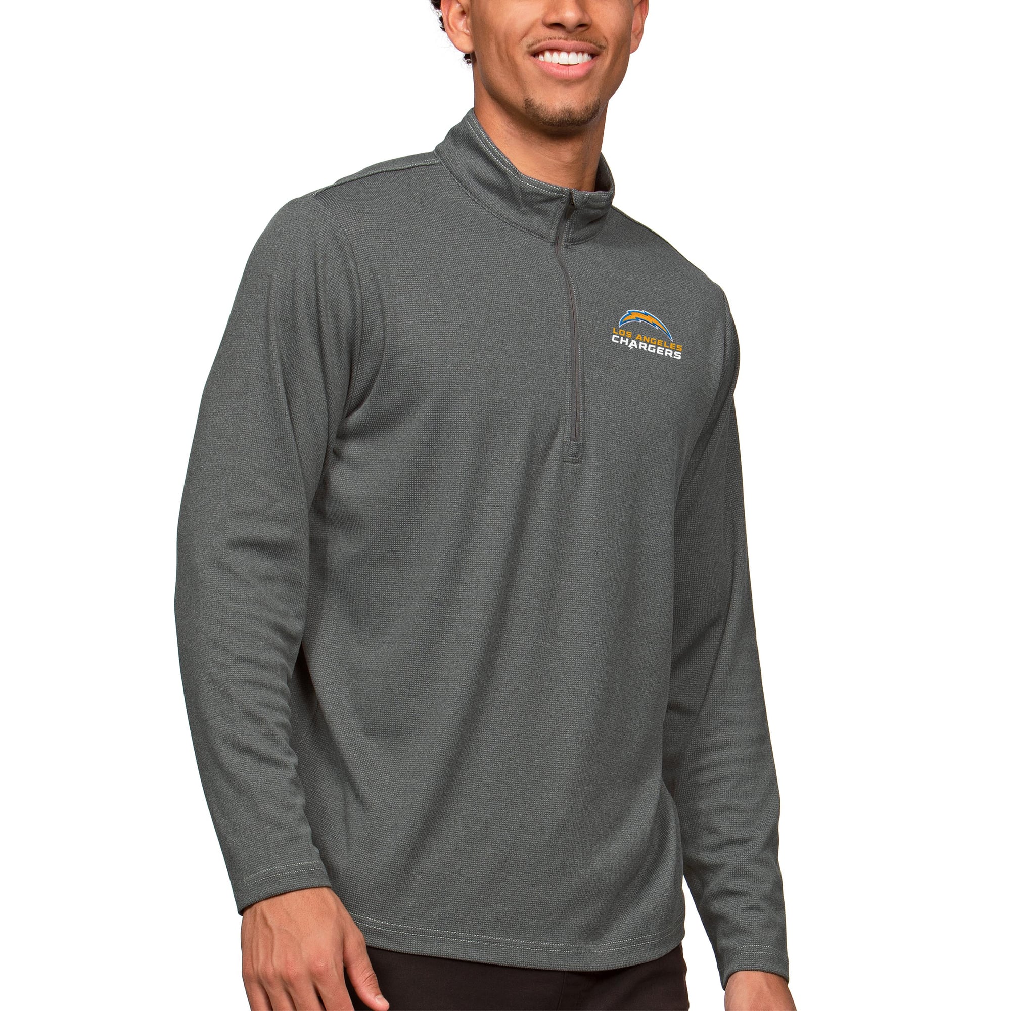 Men's Antigua Heathered Charcoal Los Angeles Chargers Epic Quarter