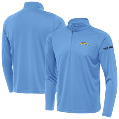Los Angeles Chargers Antigua  Personalized Tribute Quarter-Zip Pullover - Powder Blue
