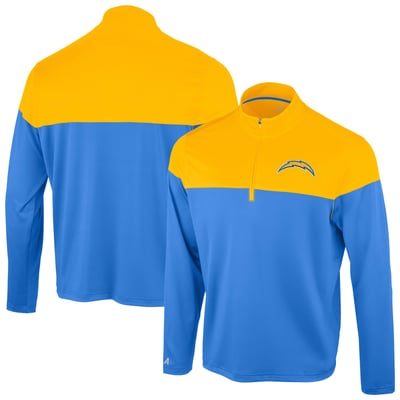 Los Angeles Chargers Antigua Hinder Quarter-Zip Pullover - Powder Blue/Gold