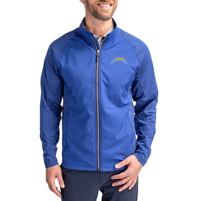 Los Angeles Chargers Cutter & Buck Adapt Eco Knit Full-Zip Jacket - Royal