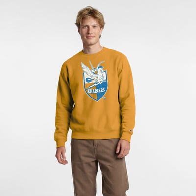 Los Angeles Chargers Disney x Champion Hercules & Pegasus Powerblend Sweatshirt - Gold