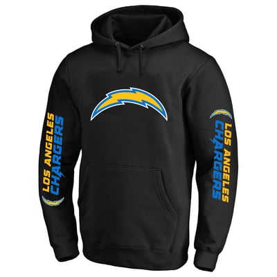 Los Angeles Chargers Fanatics Big & Tall 3-Hit Pullover Hoodie - Black
