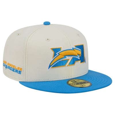 Los Angeles Chargers New Era Deceptor 59FIFTY Fitted Hat - Cream/Powder Blue