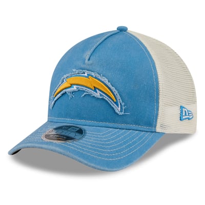  Los Angeles Chargers New Era Fan 9FORTY A-Frame Trucker Adjustable Hat - Powder Blue