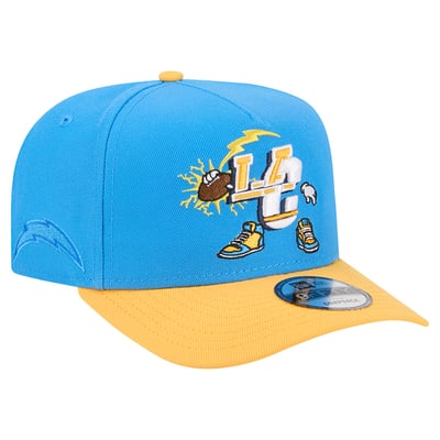Los Angeles Chargers New Era Cartoon A-Frame 9FIFTY Snapback Hat - Powder Blue/Gold