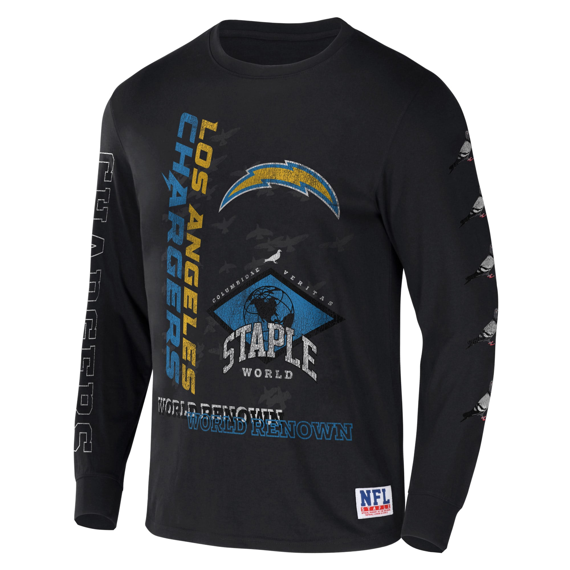 Men's NFL x Staple Black Los Angeles Chargers World Renowned Long