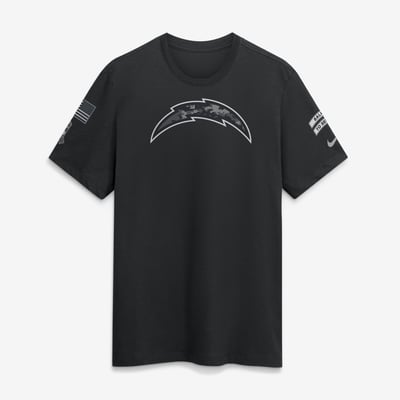  Los Angeles Chargers Nike 2026 Salute to Service Slub T-Shirt - Black