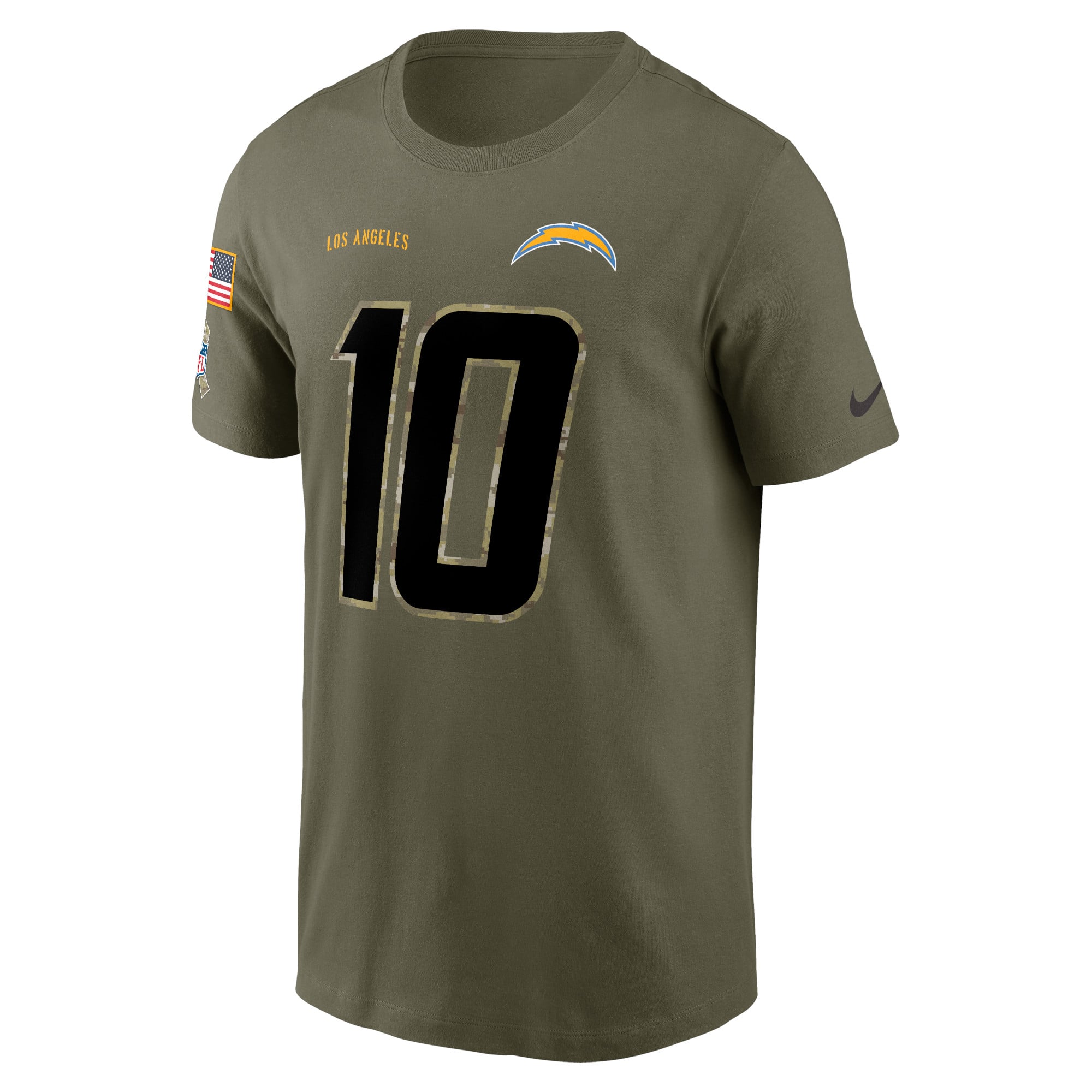 Men's Nike Justin Herbert Olive Los Angeles Chargers Salute To