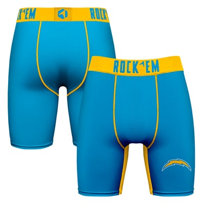  Los Angeles Chargers Rock Em Primary Logo Boxer Briefs - Powder Blue
