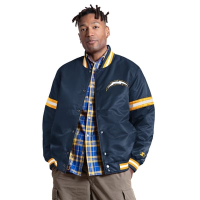 Los Angeles Chargers Starter Courtside II Alternate Logo Varsity Full Snap Jacket - Navy