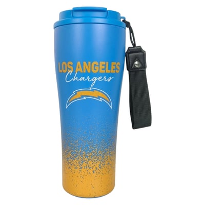 Los Angeles Chargers Pegasus 20oz Splatter Script Stainless Steel ProSip Coffee Cup with Strap