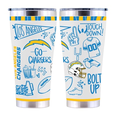 Los Angeles Chargers The Memory Company 30oz. Sketchpad Stainless Steel Tumbler