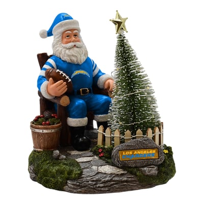 Los Angeles Chargers The Memory Company Santa Figurine with LED Tree