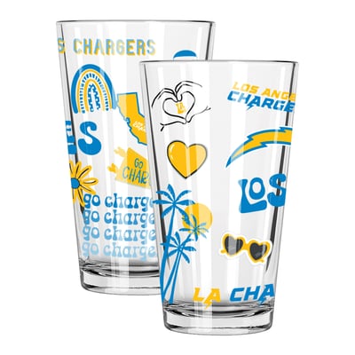 Los Angeles Chargers The Memory Company Two-Piece 16oz. Loco Pint Glass Set