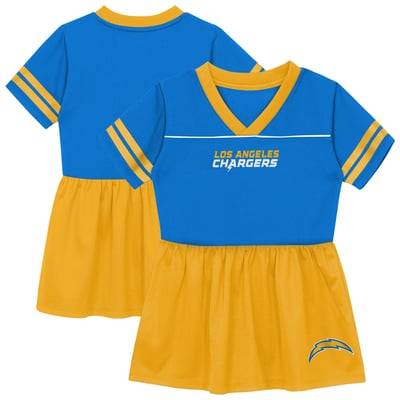  Los Angeles Chargers Outerstuff Toddler Stadium Lights V-Neck Fashion Football Jersey Dress - Powder Blue