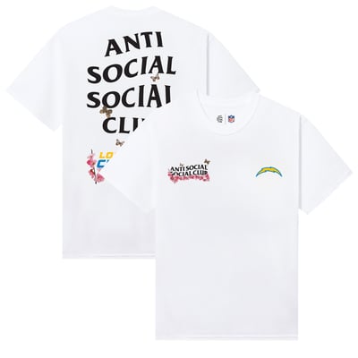 Los Angeles Chargers AntiSocialSocialClub x NFL Unisex Blossom T-Shirt - White