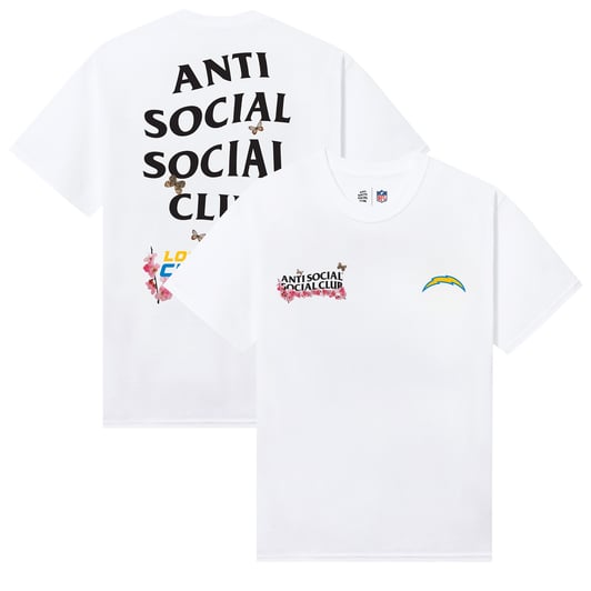 Los Angeles Chargers AntiSocialSocialClub x NFL Unisex Blossom T-Shirt - White