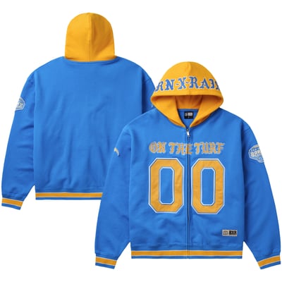 Los Angeles Chargers Born x Raised Unisex On The Turf Full-Zip Hoodie - Powder Blue