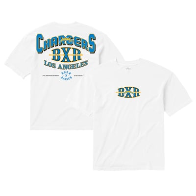 Los Angeles Chargers Born x Raised Unisex Block Letter T-Shirt - White