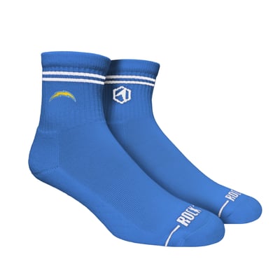  Los Angeles Chargers Rock Em Unisex Casual Stripe Quarter-Length Socks - Blue