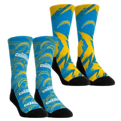  Los Angeles Chargers Rock Em Unisex Gameday Two-Pack Crew Socks Set - Blue