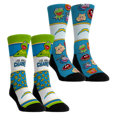  Los Angeles Chargers Rock Em Unisex Muppets 2-Pack Crew Socks Set - Blue