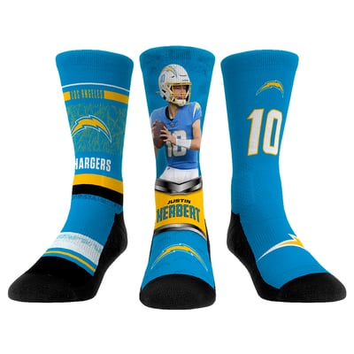 Justin Herbert Los Angeles Chargers Rock Em Unisex 3-Pack Crew Socks Set - 