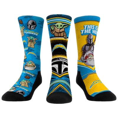  Los Angeles Chargers Rock Em Unisex 3-Pack Mandalorian Crew Socks