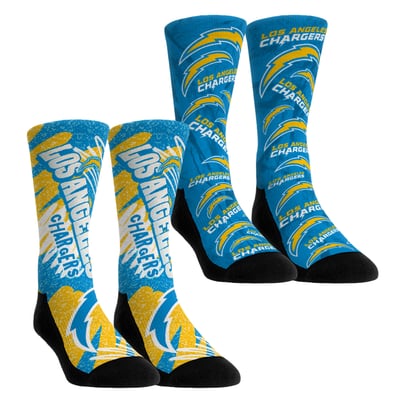 Los Angeles Chargers Rock Em Unisex Team Blast Two-Pack Crew Socks