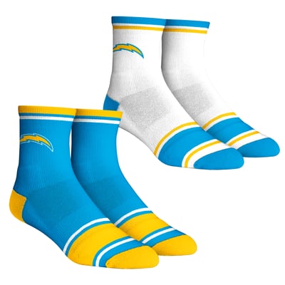 Los Angeles Chargers Rock Em Unisex Two-Pack Team Color Crew Socks