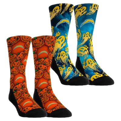  Los Angeles Chargers Rock Em Unisex Halloween Crew Socks 2-Pack Set - Orange